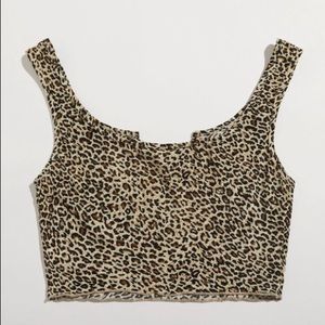 Cheetah print cropped tank top